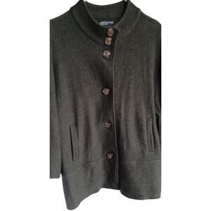 Jones New York Women's Merino Wool Jacket Olive Green Medium Old Money Classic